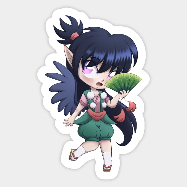 Chibi Yokai: Tengu Sticker by Shila